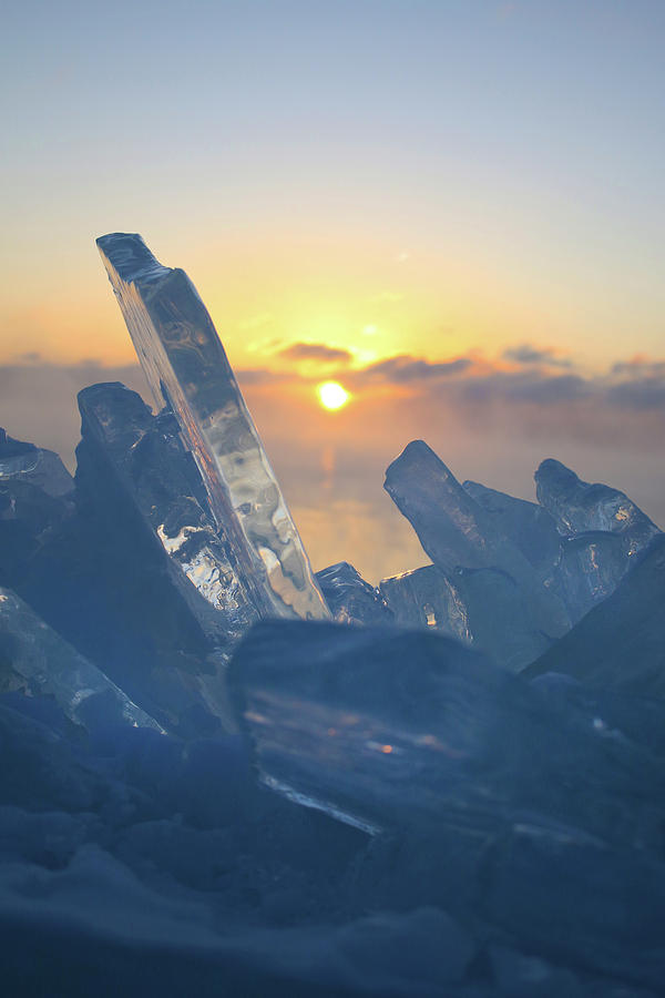Stacked Ice Sunrise Photograph by Brook Burling