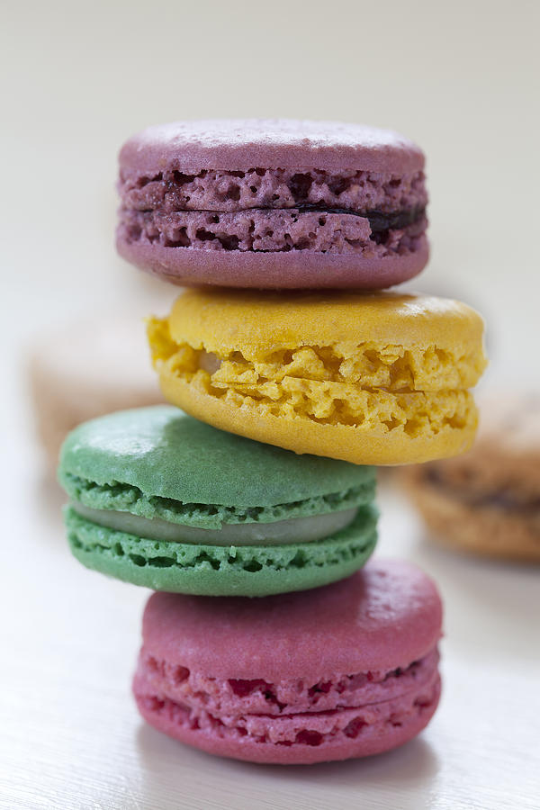 Macarons Photograph - Stacked Macaroons by MGL Meiklejohn Graphics Licensing