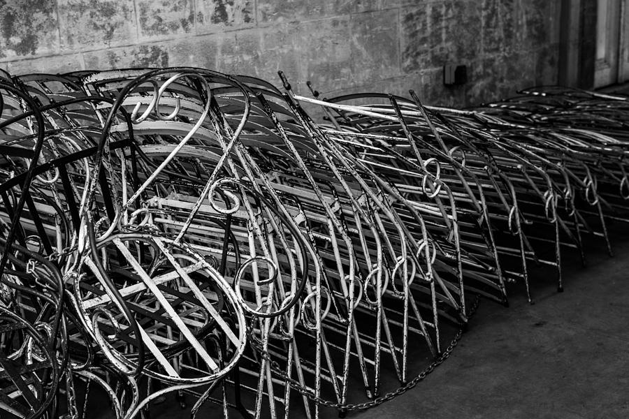 Stacked Metal Chairs Photograph by Iordanis Pallikaras