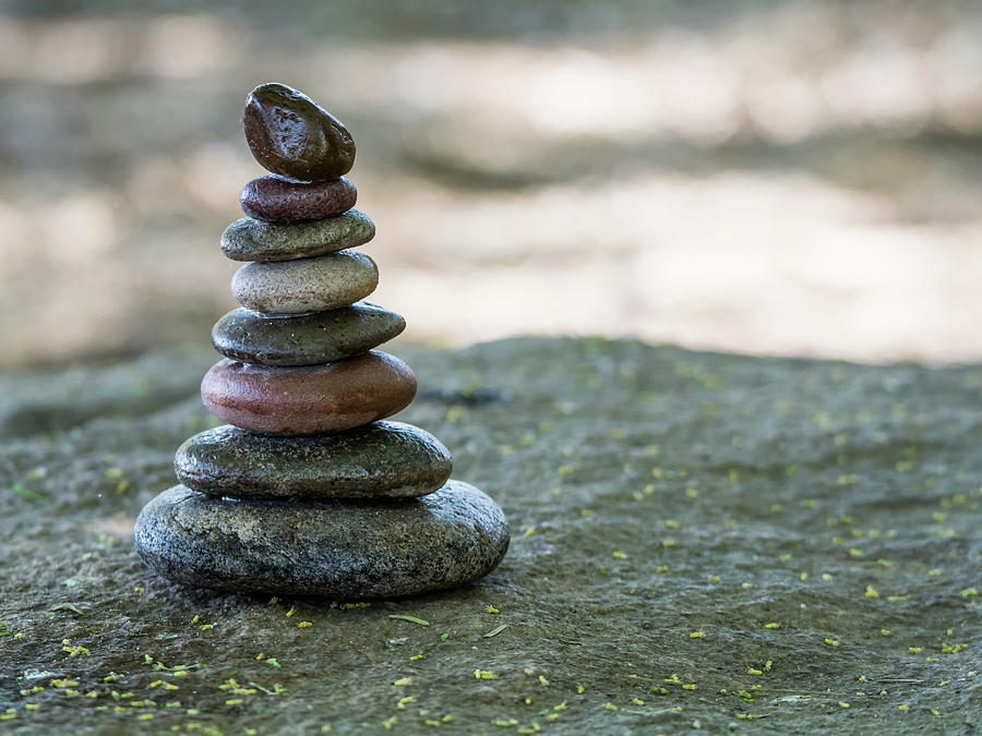 Cairn Photograph - Stacking Stones 7334-042518-1cr by Tam Ryan