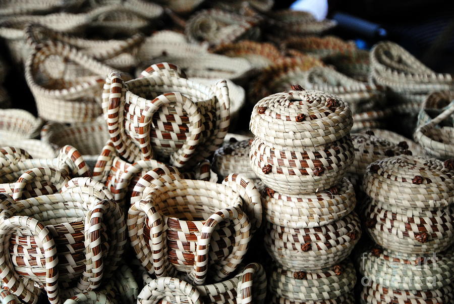 Stacks of Sweetgrass Baskets Photograph by Jacqueline M Lewis