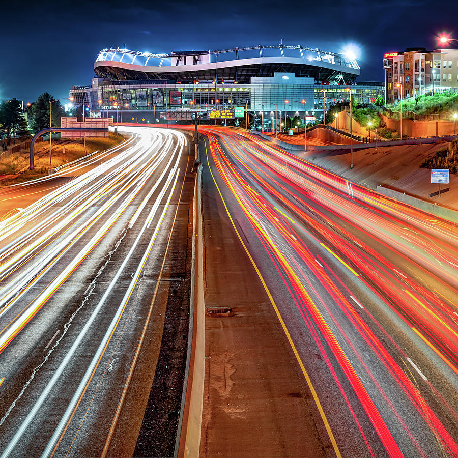 Stadium at Mile High - Denver Colorado - Square Format Photograph by Gregory Ballos