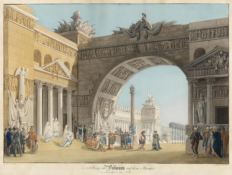 Stage for the Opera  Palmyra Drawing by Anton Radl