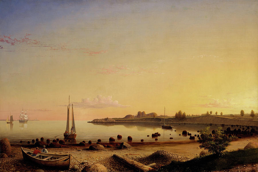Stage Fort across Gloucester Harbor by Fitz Henry Lane 1862 Painting by Movie Poster Prints