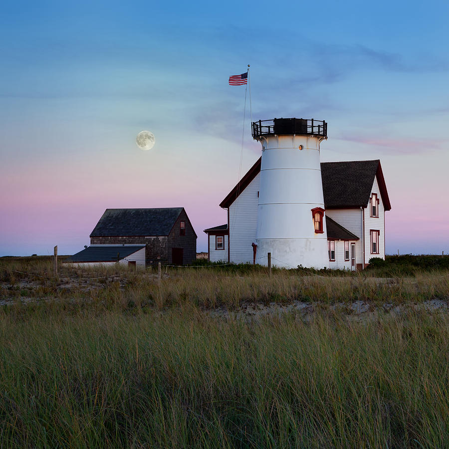Stage Harbor light Cape Cod Photograph by Bill Wakeley