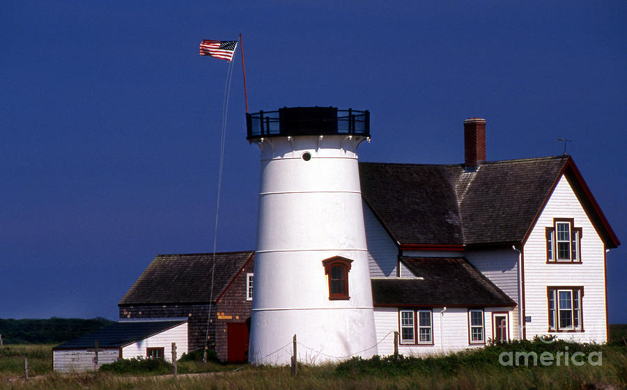 Stage Harbor Lighthouse Ma Photograph by Skip Willits