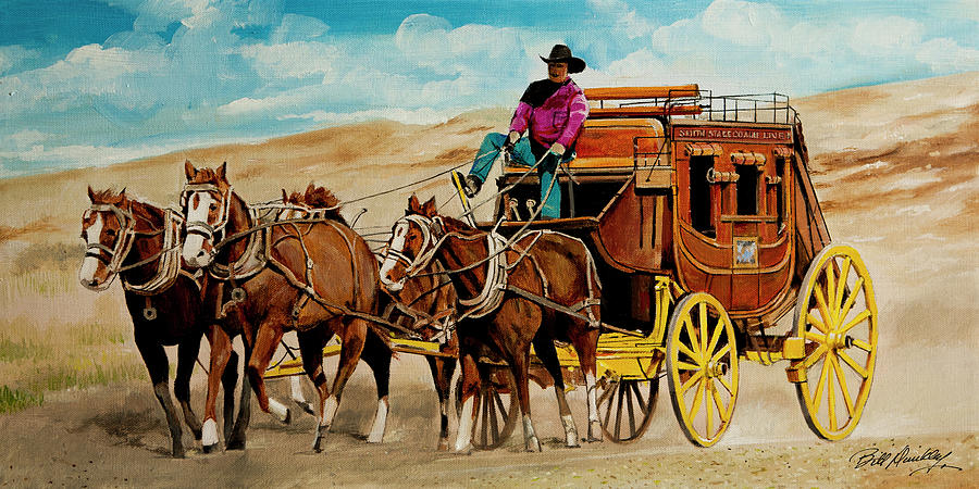 Stagecoach Painting by Bill Dunkley