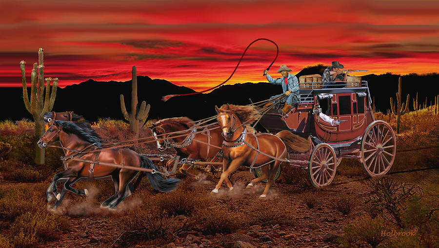 Stagecoach Cowboys Digital Art by Glenn Holbrook