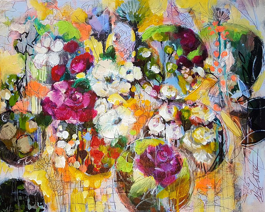 Focused On Flowers Painting By Nicole Slater - Fine Art America