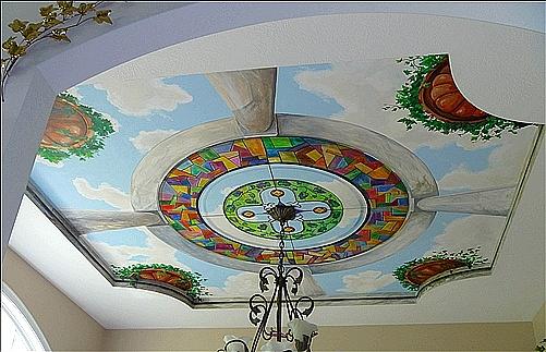 Stained Glass Painting - Stain Glass Dome Ceiling by Denise Ivey Telep