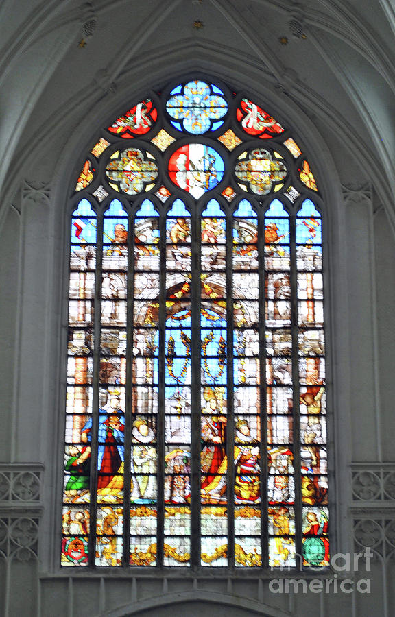 Jesus Christ Photograph - Stain Glass of Antwerp by Jost Houk