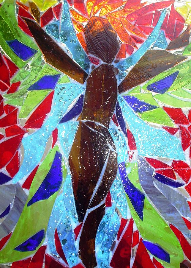 Stained Glass Angel Glass Art by Laura  Grisham