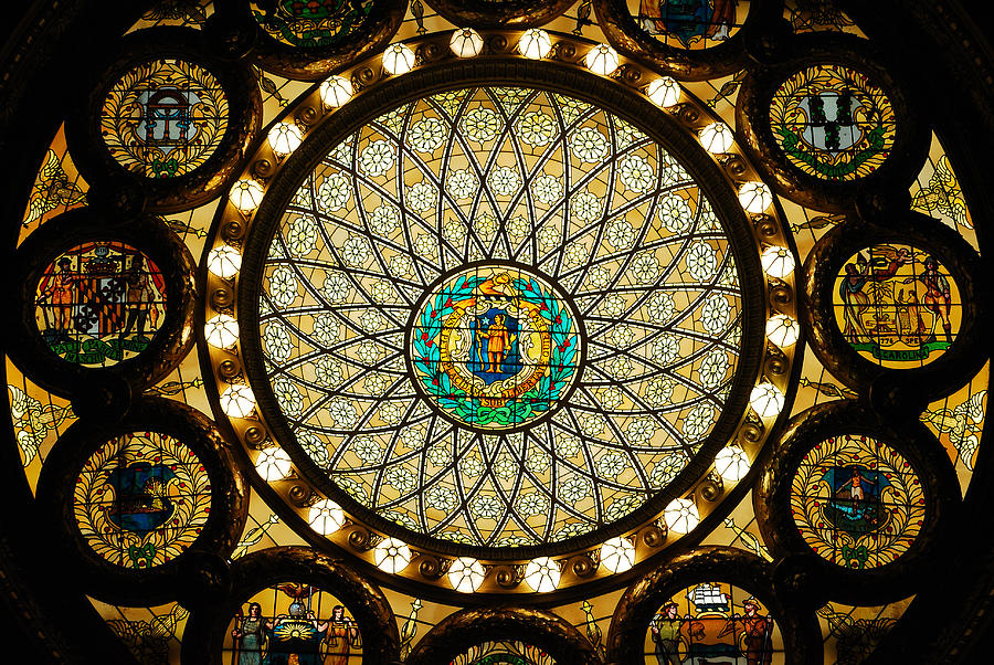 Stained Glass at Massachusetts State House Photograph by James Kirkikis