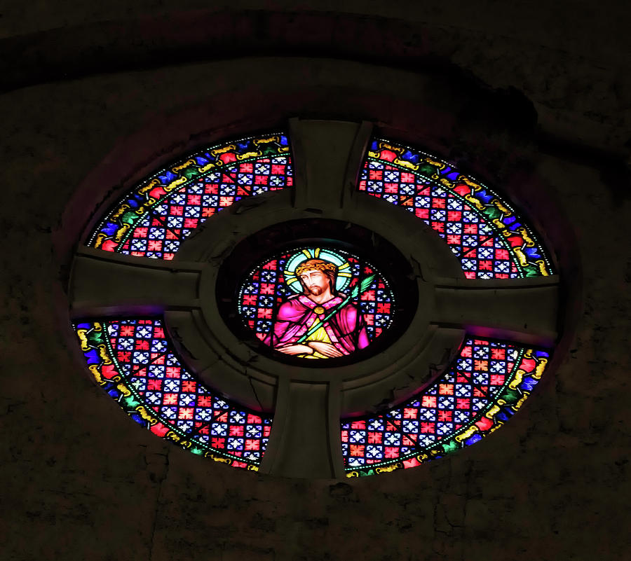 Stained Glass at the abandoned monastery 2 Photograph by John Hoey