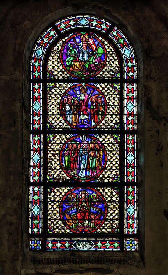 Stained Glass at the abandoned monastery 3 Photograph by John Hoey
