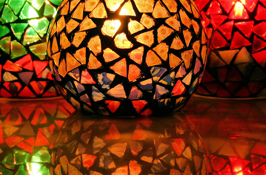 Stained Glass Candle Reflections Photograph by Kristin Elmquist