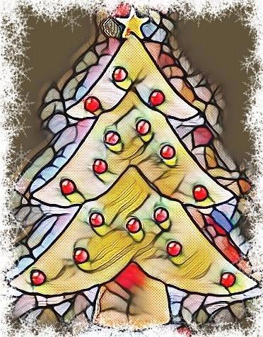 Stained Glass Christmas Tree Mixed Media by Stacie Siemsen