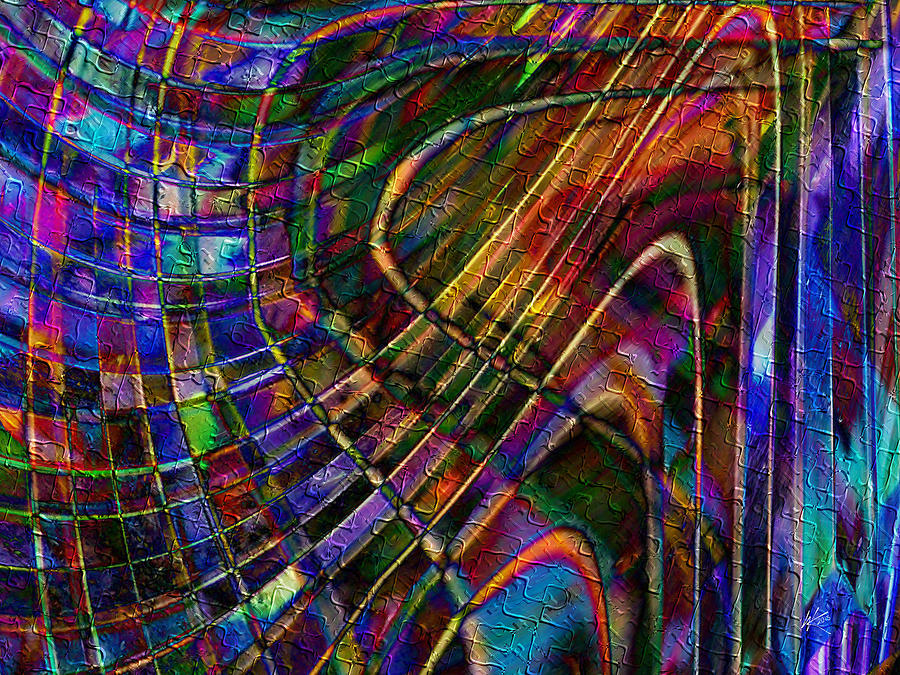 Stained Glass Curves Digital Art by Kiki Art