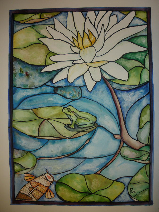 Stained Glass Frog Painting by Lee Stockwell