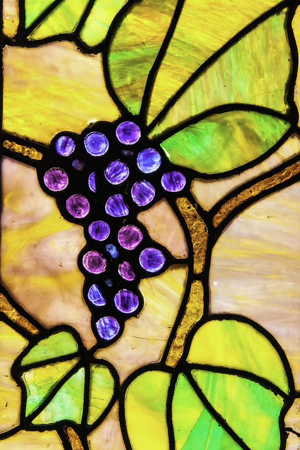 Stained Glass Grapes 01 Photograph by Jim Dollar