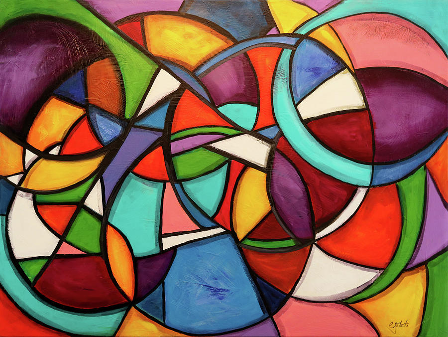 Stained Glass In Abstract No.1 Painting by Carole Sluski