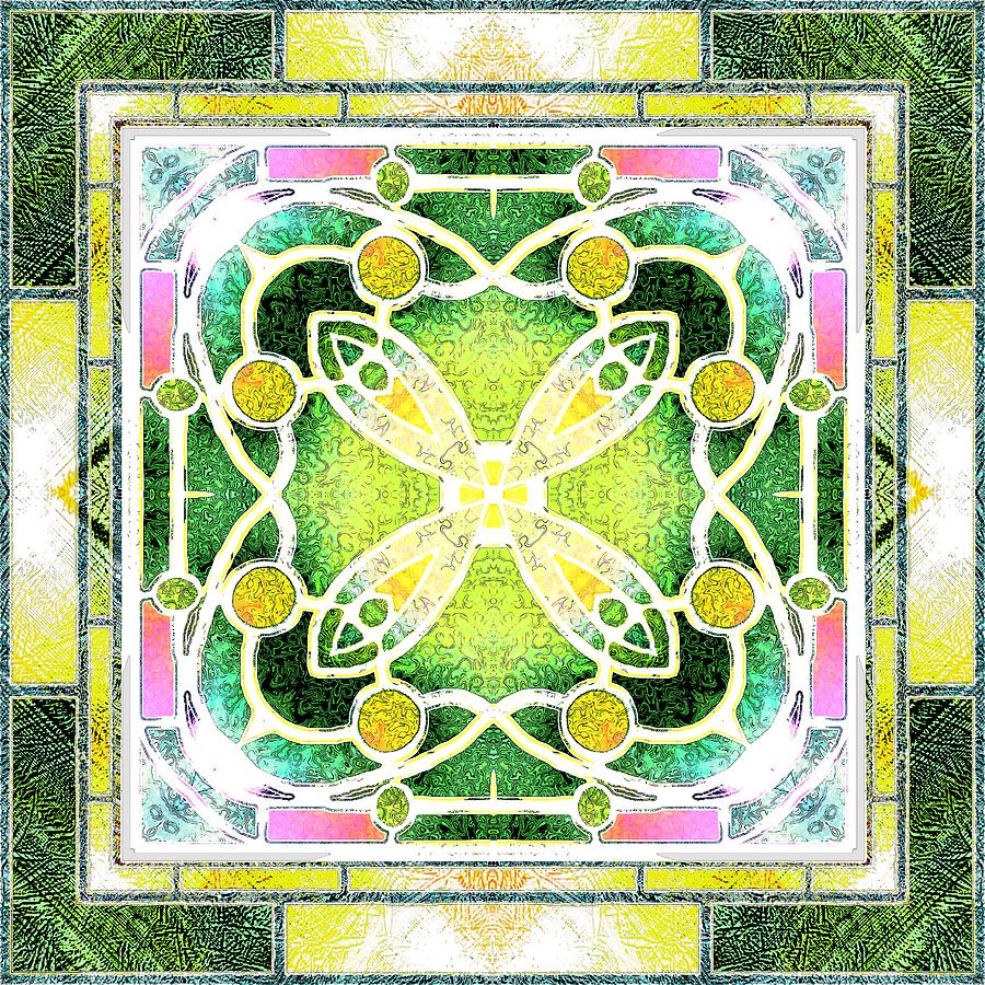 Stained Glass in Lime Green and Lemon Digital Art by Patricia Keith ...