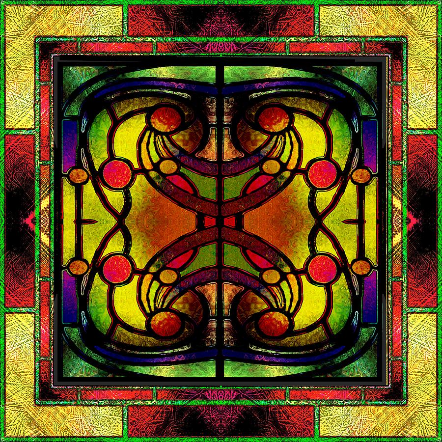 Stained Glass In Red Yellow And Green Digital Art By Patricia Keith Pixels