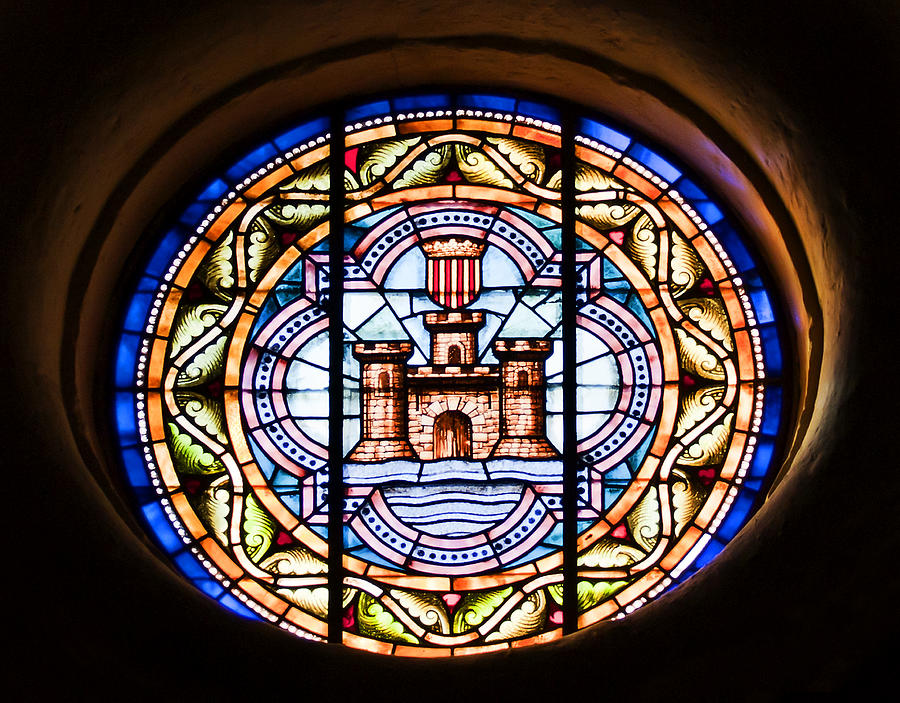Stained glass in Santa Maria Mahon Menorca  Photograph by Pedro Cardona Llambias