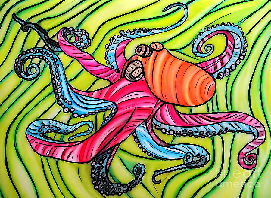 Stained Glass Octopus Drawing