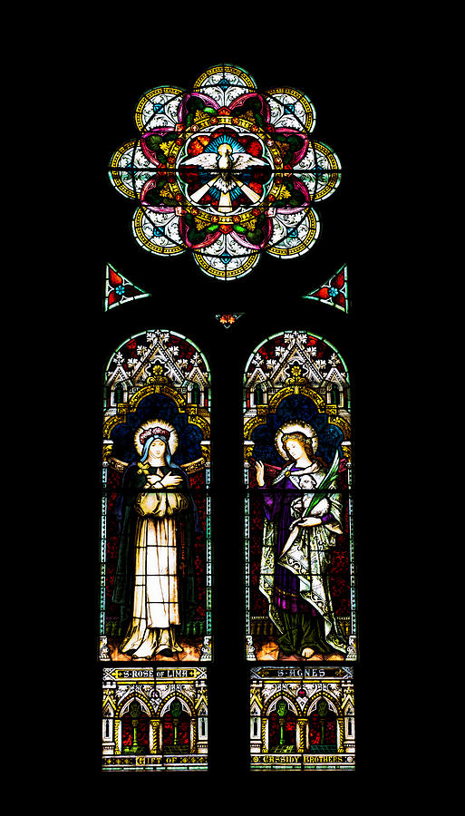 Architecture Photograph - Stained Glass of St. Josephs Church - Macon, Georgia by Kim Hojnacki