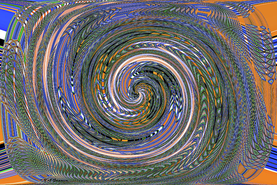 Stained Glass Oval Twirl Abstract #6 Digital Art by Tom Janca