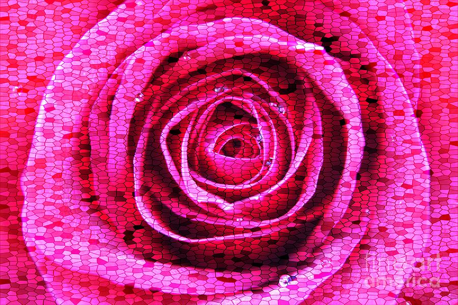 Stained Glass Rose Photograph