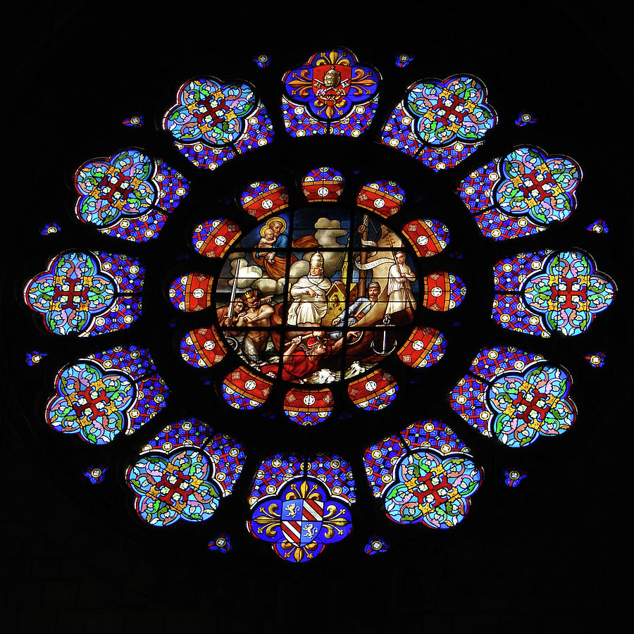Stained Glass Rose Window of Joinville Painting by Vassil