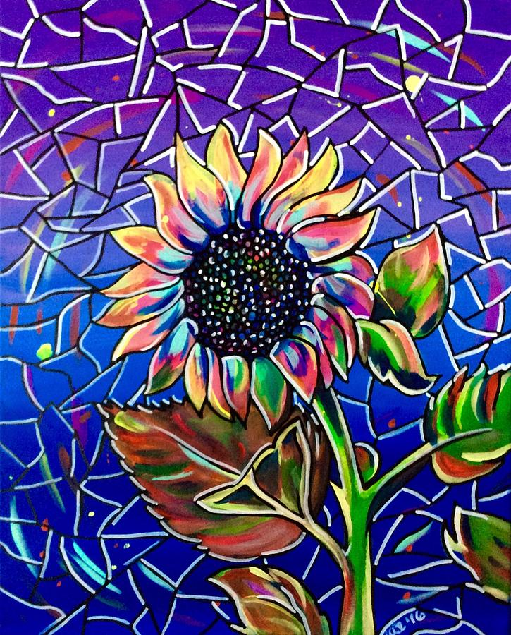 Stained Glass Sunflower by Lori Teich