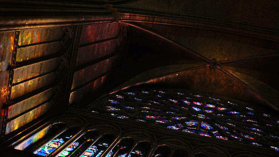 Stained Glass Sunset Notre Dame Paris Photograph by Lawrence S Richardson Jr