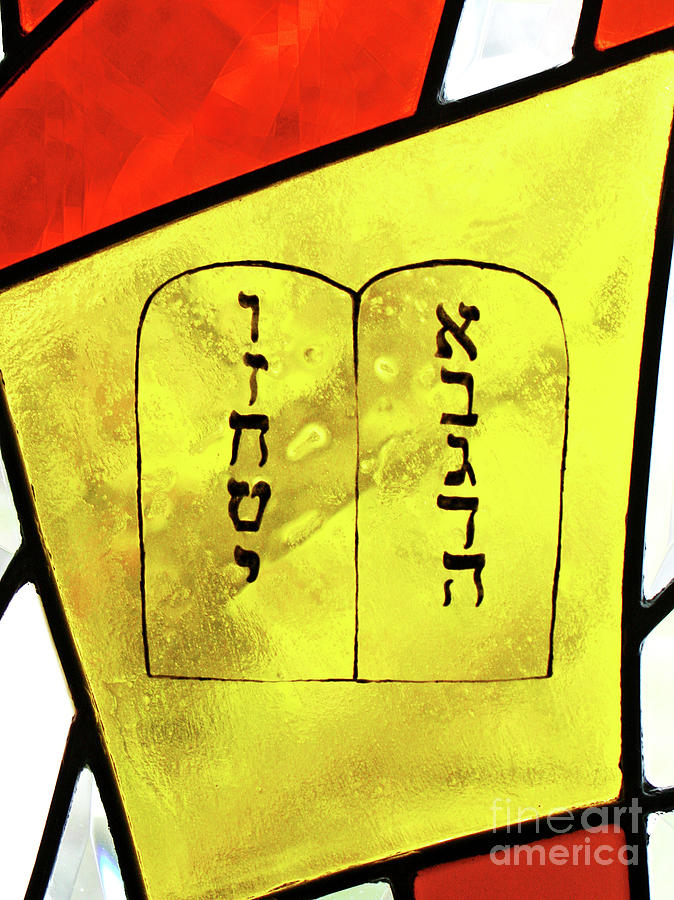 Stained Glass Ten Commandments Photograph by Larry Oskin