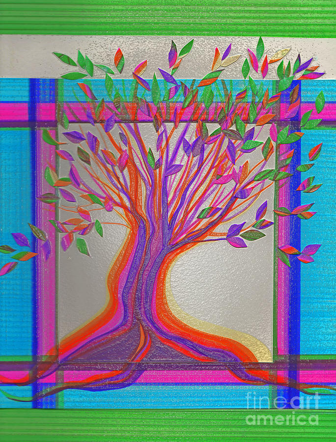 Stained Glass Tree by jrr Mixed Media by First Star Art