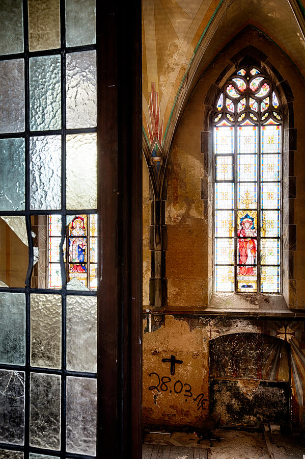 Stained Glass Window Abandoned Church Photograph by Dirk Ercken