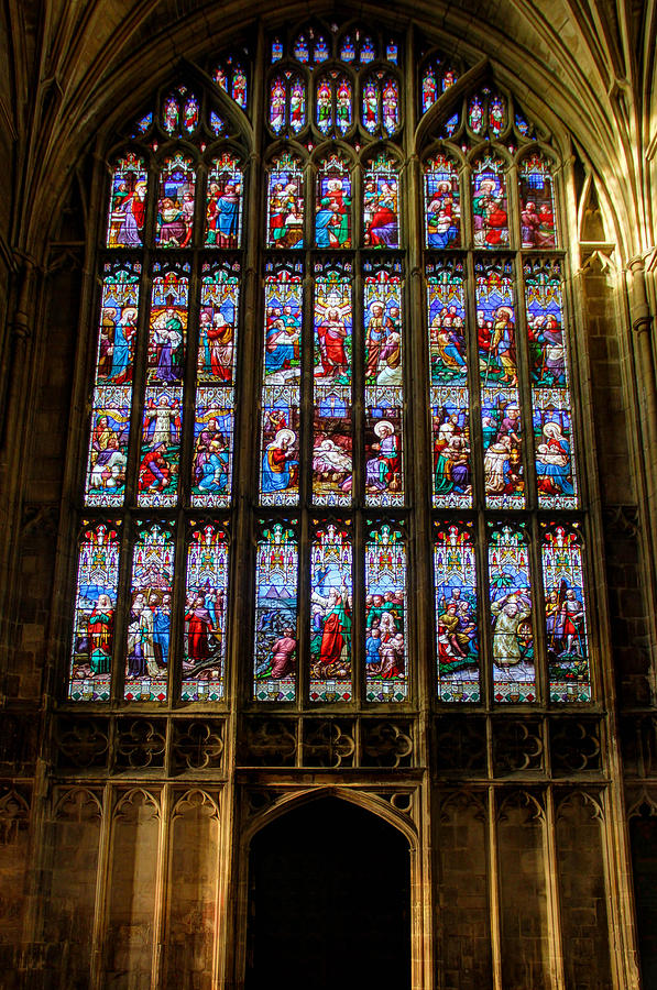 Stained Glass Window At Gloucester Cathedral Photograph By Peggy Berger 