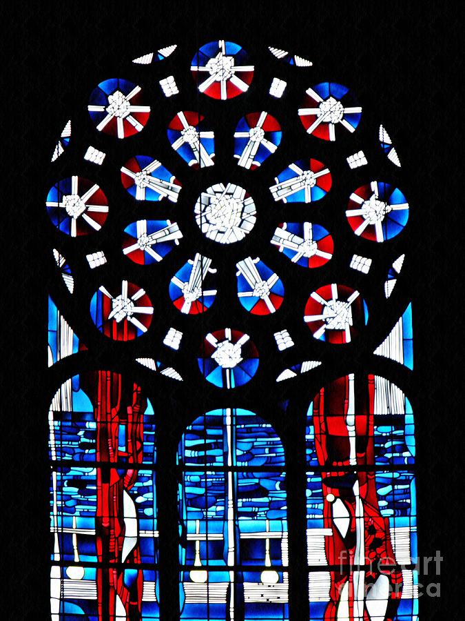 Abstract Photograph - Stained Glass Window at St Boniface Church  by Sarah Loft