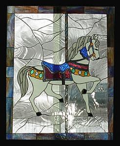 Stained Glass Window Carousel Horse No. 1 Original Glass Art by Phil And Brenda Petersen Stained Glass Window Carousel Horse No. 1 Original Glass Art by Phil And Brenda Petersen