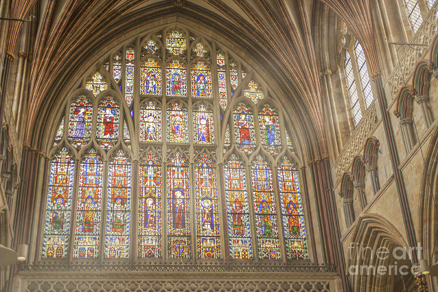 Stained glass window in Exeter Cathedral Photograph by Patricia Hofmeester