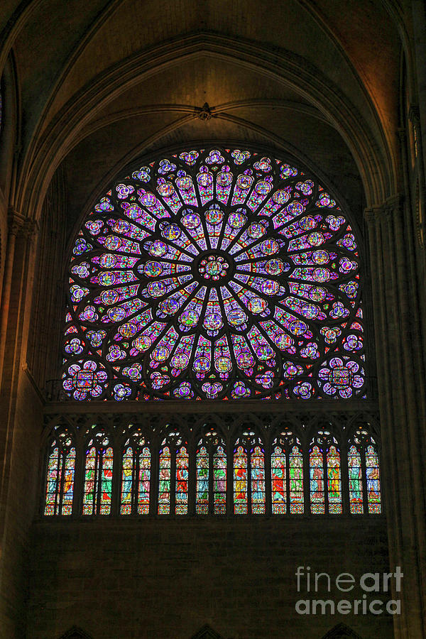 Stained Glass Window Of The Notre Dame Photograph