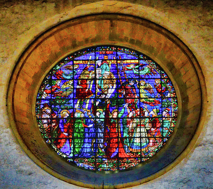 Stained Glass Window Inside The Basilca Di Santa Croce In Florence Italy Photograph by Rick Rosenshein