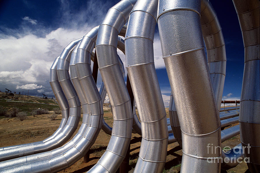 Stainless Steel Oil Pipes Photograph by Jan Halaska