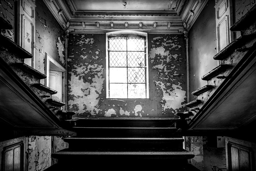 Castle Photograph - Staircase Abandoned Castle - Urban Exploration by Dirk Ercken