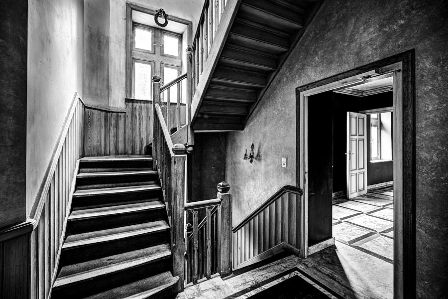 Staircase In Abandoned Castle - Urban Exploration Photograph by Dirk Ercken