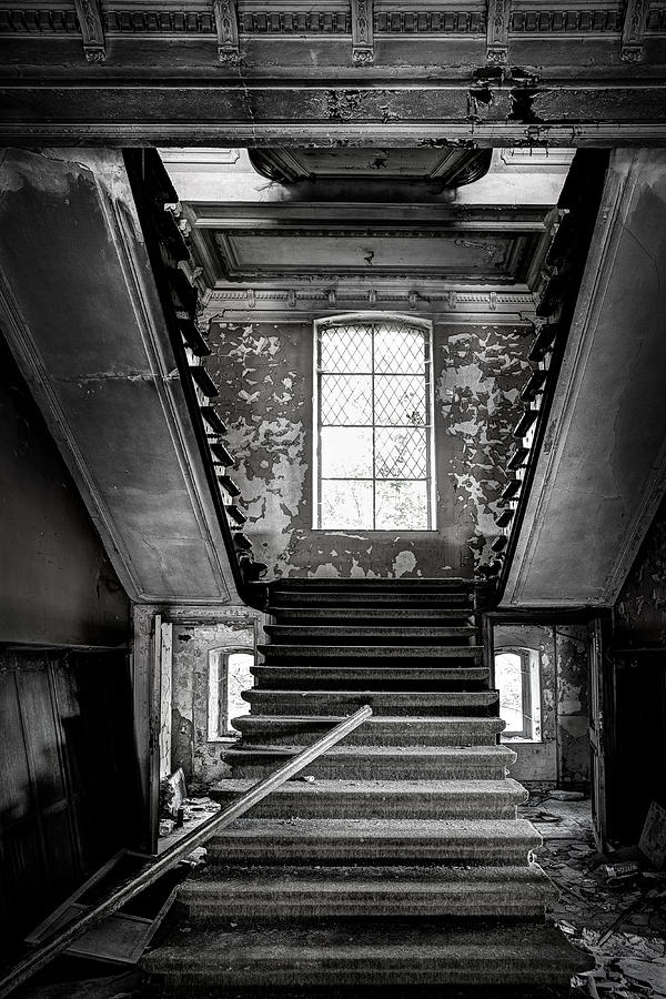Castle Photograph - Staircase In Abandoned Castle - Urbex by Dirk Ercken