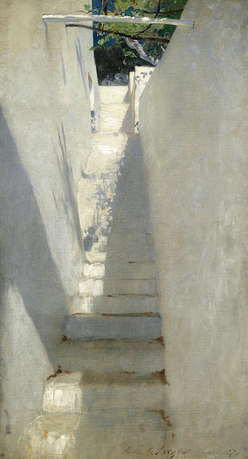 Staircase In Capri Painting by John Singer Sargent
