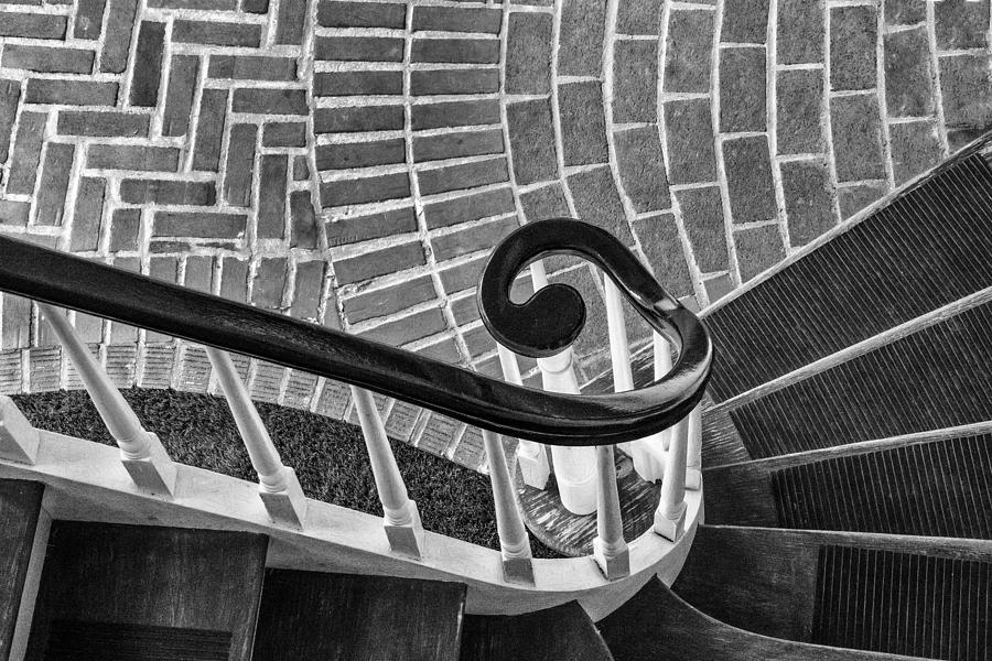 Staircase to the Plaza Black and White Photograph by Gary Slawsky